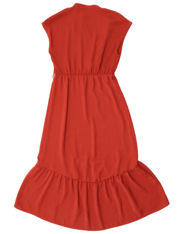 Zara Vestido largo sin mangas para mujer UK 6 XS Rojo