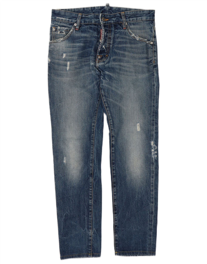 Dsquared Jeans ajustados desgastados para hombre IT 46 Small W32 L30 Algodón azul