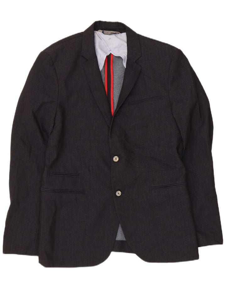 Zara Chaqueta tipo blazer de 2 botones para hombre EU 50 Mediano Azul marino Poliéster