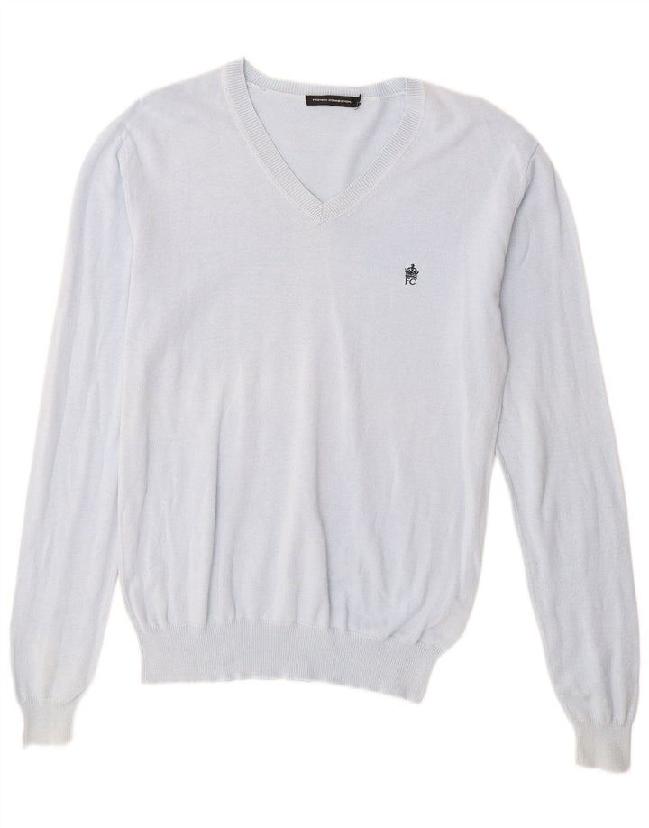 French Connection Jersey con Cuello en V para Mujer UK 44 Algodón Azul Medio