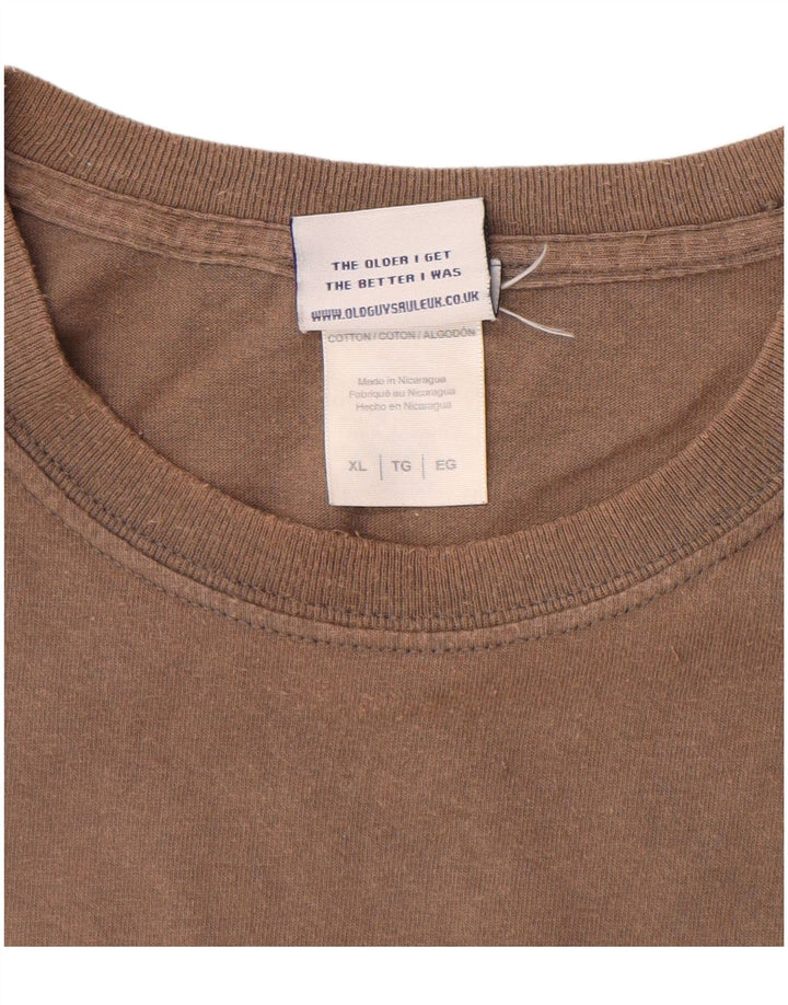 OLD GUYS RULE Camiseta gráfica para hombre Top XL Algodón marrón
