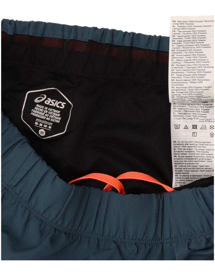 Asics Mens Graphic Sport Shorts Medio Azul Marino Poliéster