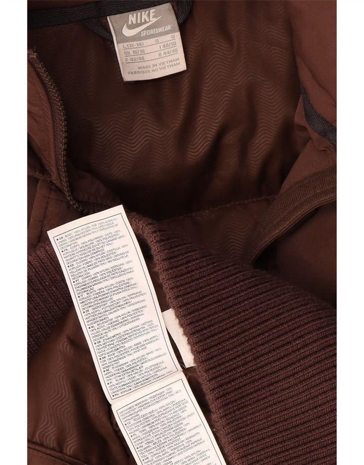 Nike Abrigo acolchado para mujer Reino Unido 16/18 Grande Marrón Nylon