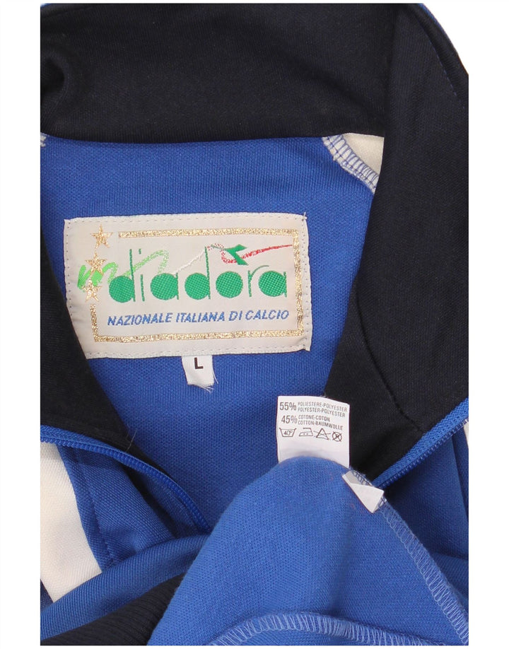Diadora Hombre Chaqueta De Chándal Con Gráfico Grande Azul Poliéster Color Block