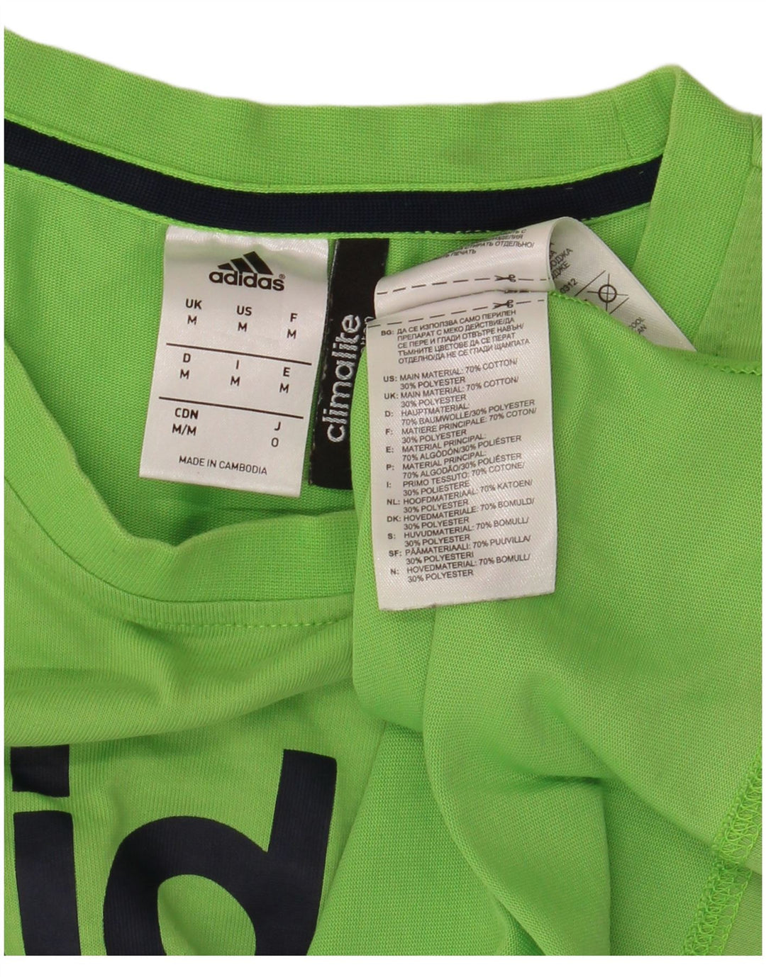 ADIDAS Camiseta gráfica Climalite para hombre Top Algodón verde medio