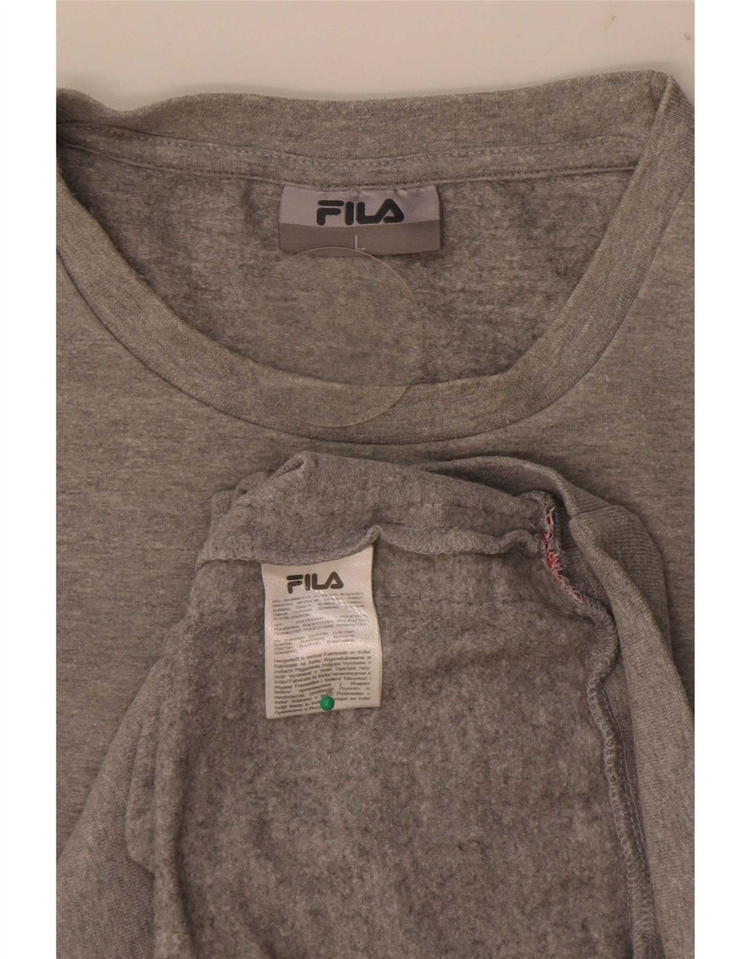 Fila Hombre Sudadera Gráfica Jersey Grande Gris Colorblock Algodón