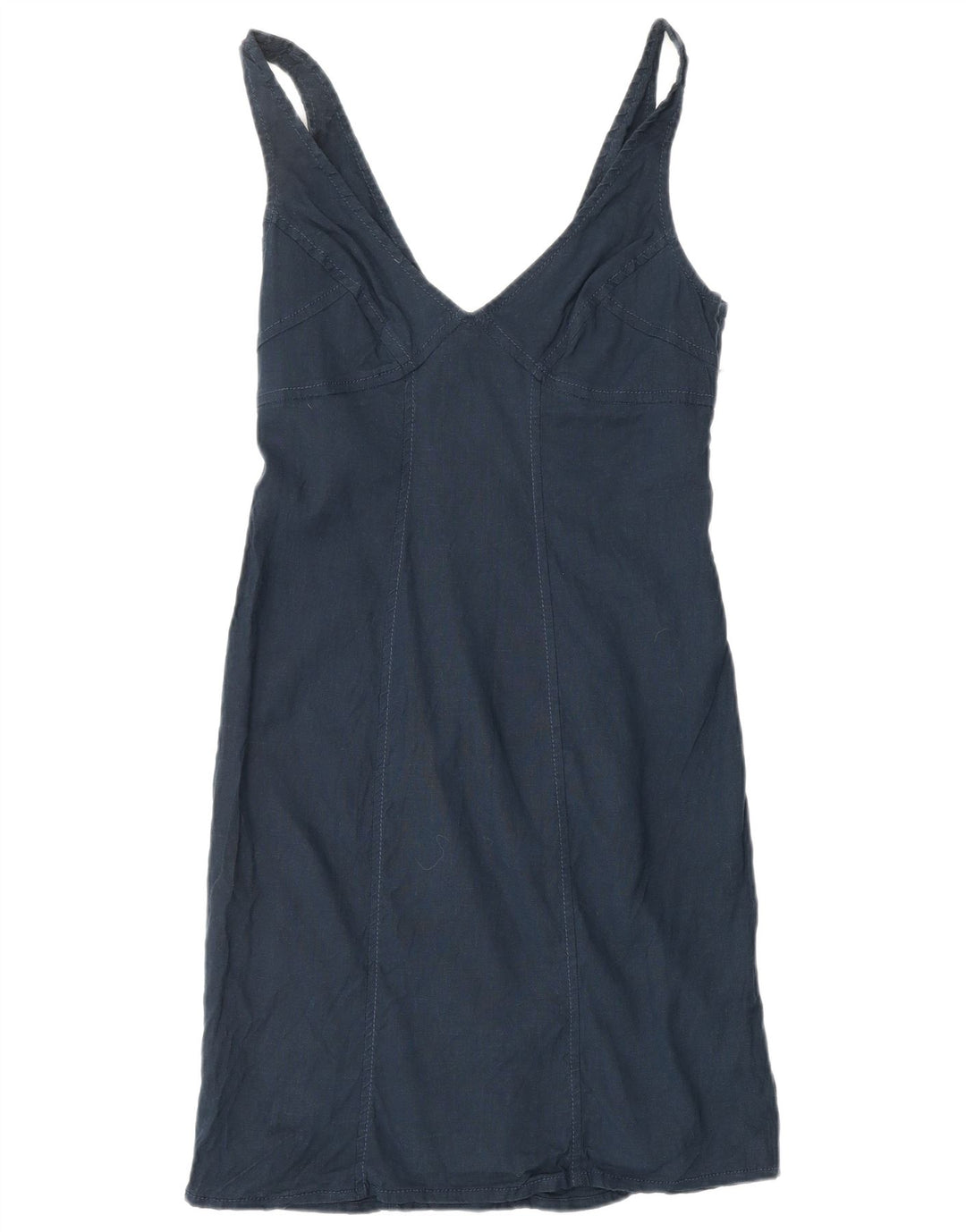 ARMANI JEANS Vestido tubo sin mangas para mujer IT 44 Lino azul marino mediano