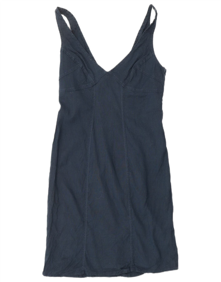 ARMANI JEANS Vestido tubo sin mangas para mujer IT 44 Lino azul marino mediano