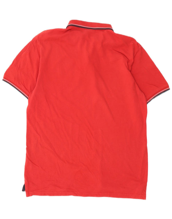 Conte of Florence Polo para hombre grande de algodón rojo