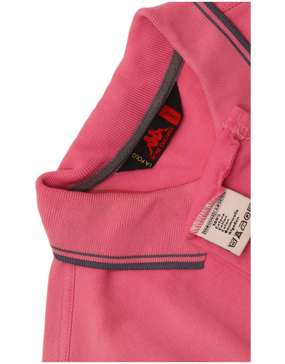 Polo Kappa Hombre Grande Rosa Algodón