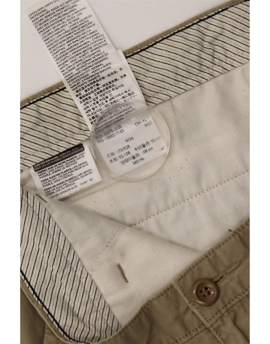 Dockers Pantalones cortos chinos para hombre W36 Large Khaki Cotton
