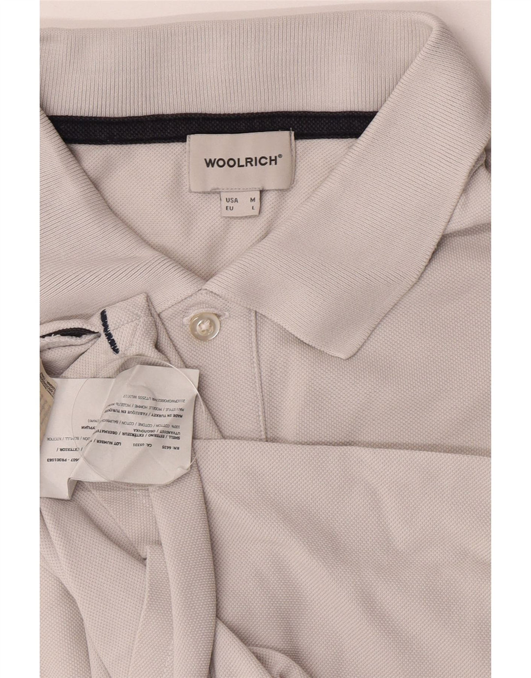 Woolrich Polo para hombre de algodón gris grande