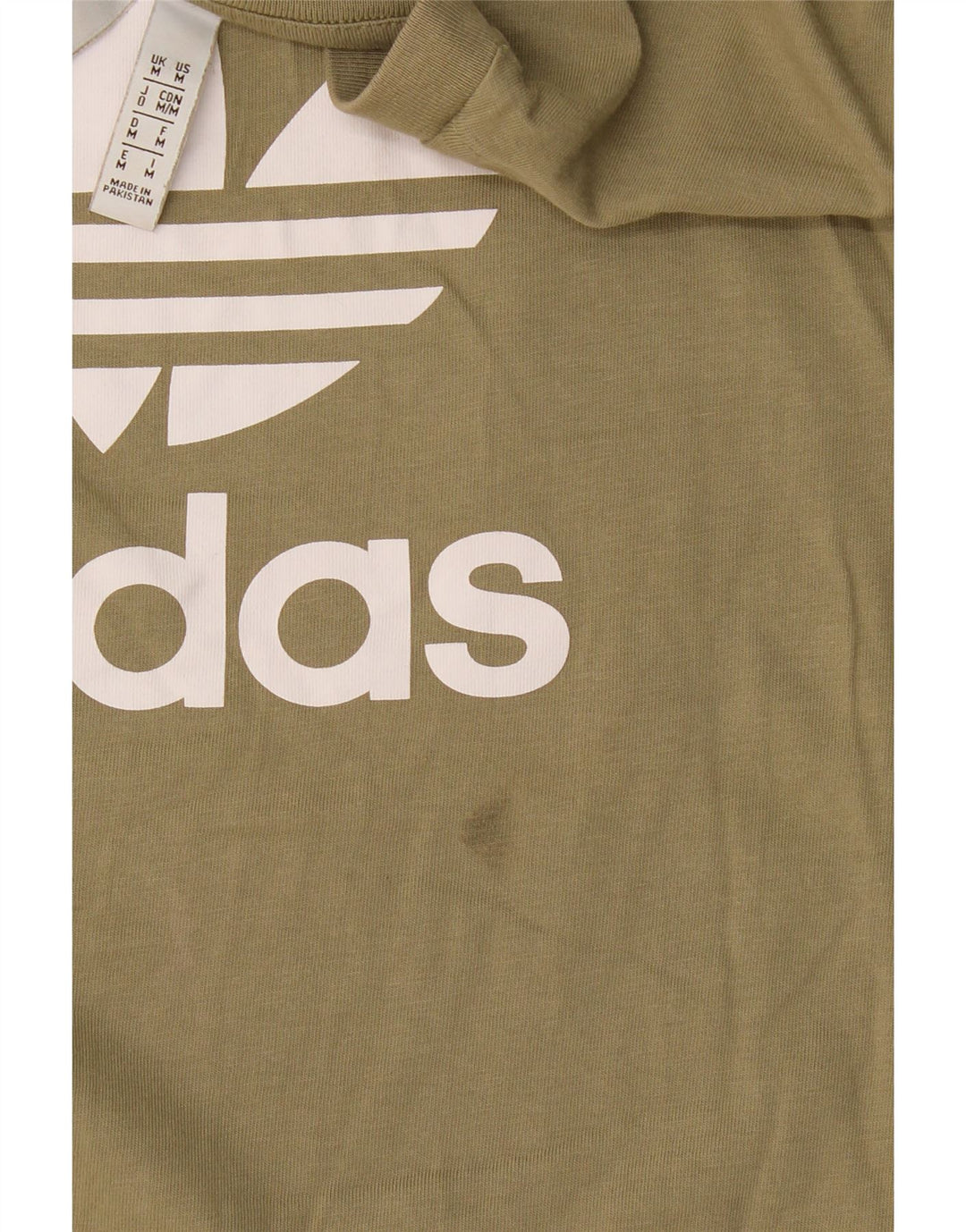 Adidas Hombre Camiseta Gráfica Top Medium Khaki Algodón