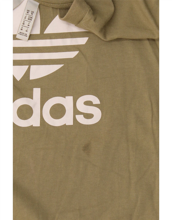 Adidas Hombre Camiseta Gráfica Top Medium Khaki Algodón