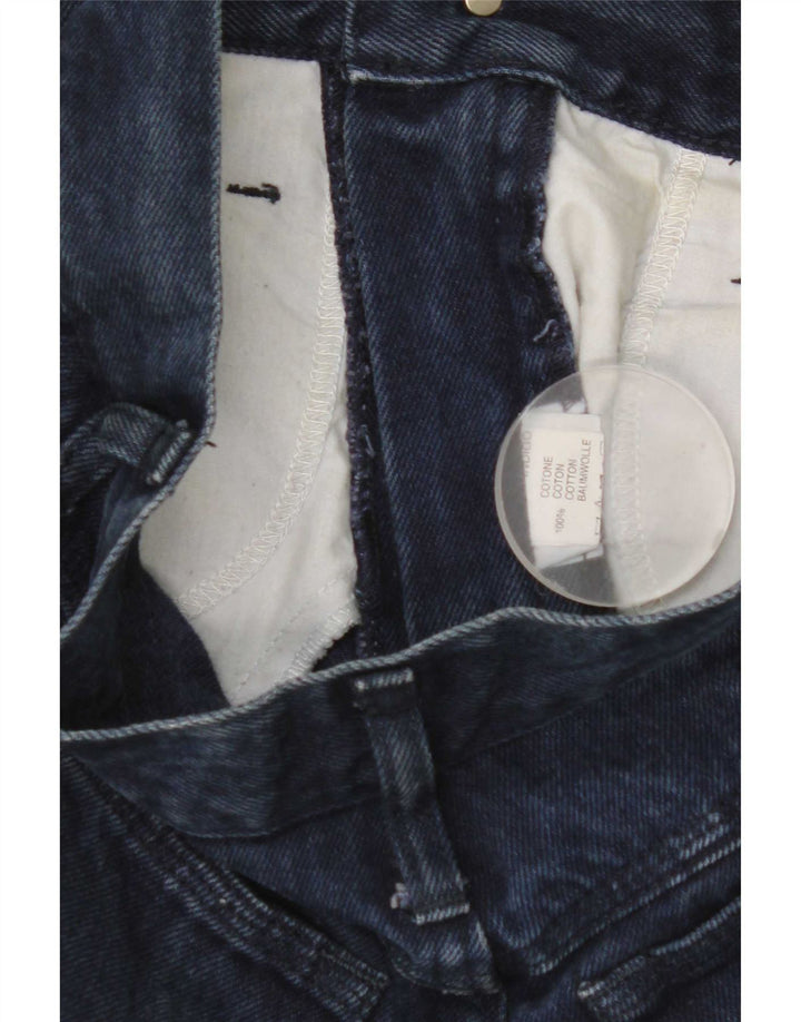 Roccobarocco Jeans rectos cortos para mujer IT 42 Medium W28 L25 Azul marino