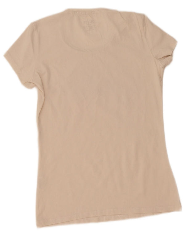 Guess Camiseta gráfica para mujer Top UK 12 Medium White Cotton