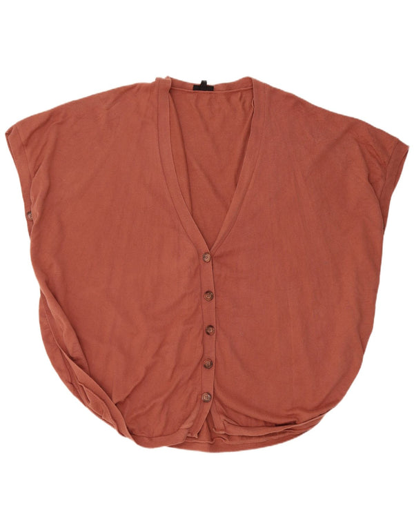 Topshop - Cárdigan tipo poncho sin mangas para mujer, talla XL, algodón marrón