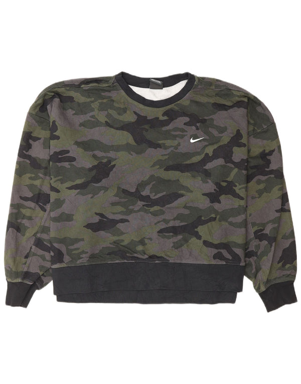 Nike Dri Fit Sudadera extragrande para mujer UK 20 2XL Camuflaje gris