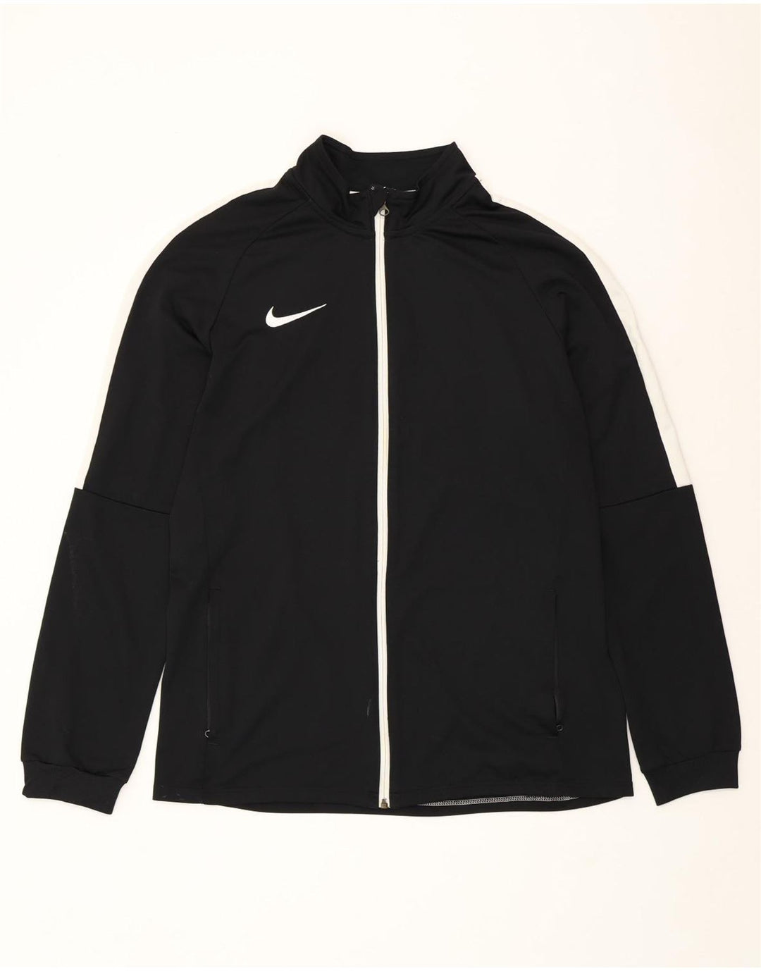 NIKE Hombre Dri Fit Chándal Top Chaqueta XL Negro Colorblock Poliéster