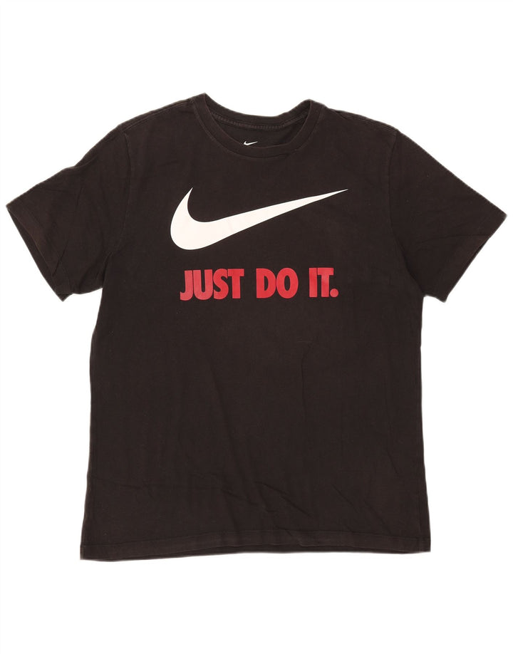 NIKE Camiseta gráfica para hombre Top grande de algodón negro