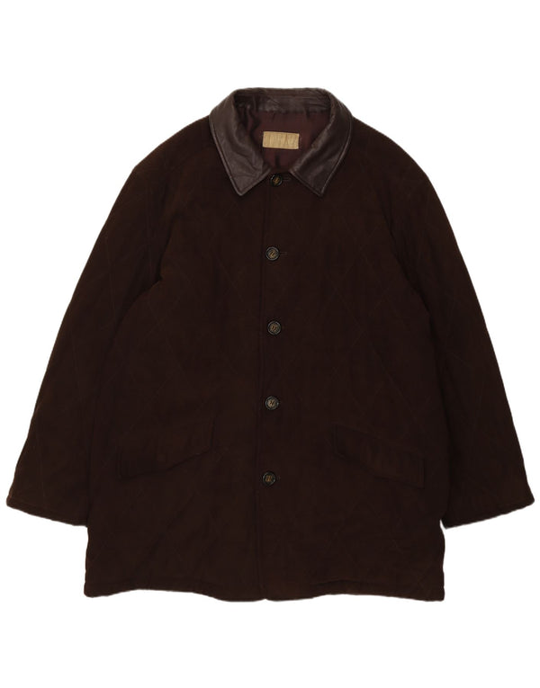 Abrigo vintage para hombre IT 54 2XL Poliéster marrón