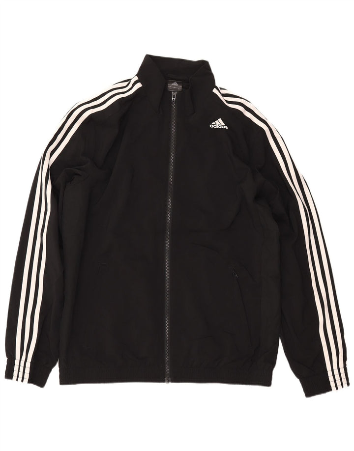 Adidas Mens Climalite Chándal Top Chaqueta UK 42/44 Grande Negro Poliéster