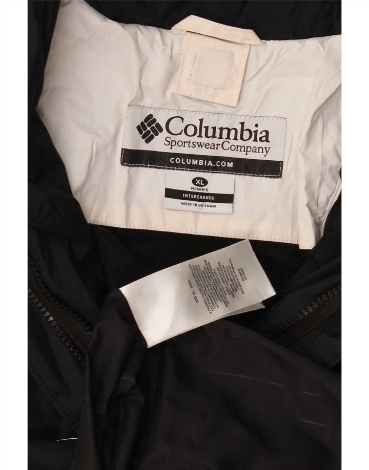 Columbia Chaqueta Cortavientos Interchange para Mujer UK 40 XL Negro Colorblock