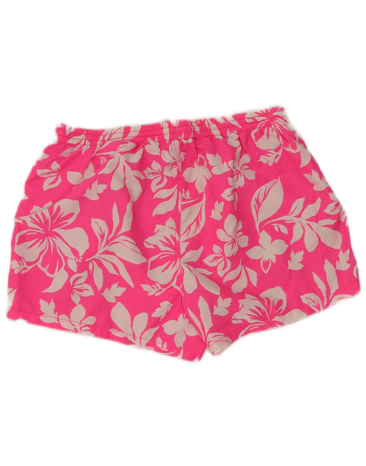 Zara Hombre Pantalones Cortos Deportivos Poliéster Floral Rosa Grande