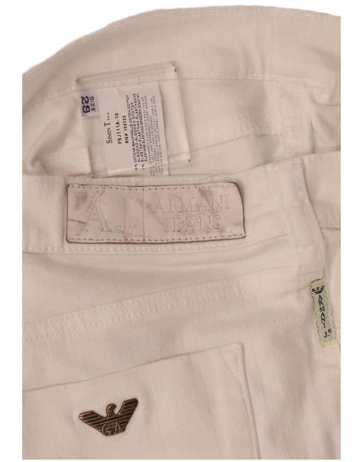 Vaqueros Armani Mujer Regular Rectos W29 L30 Algodón Blanco
