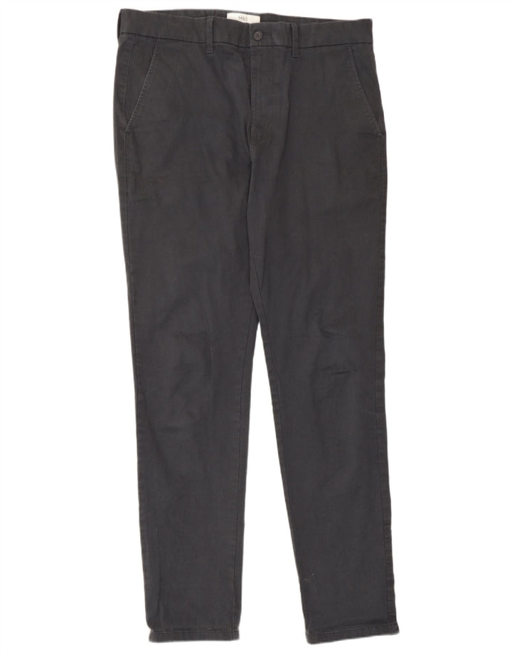 Marks & Spencer Pantalones chinos ajustados para hombre W34 L33 Algodón gris