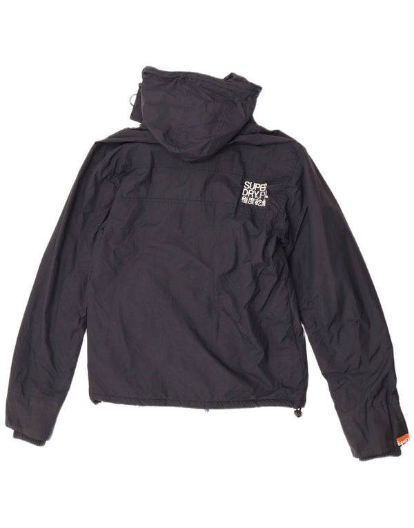 Superdry Chaqueta cortavientos con capucha y gráfico para hombre UK 40 Large Nylon azul marino