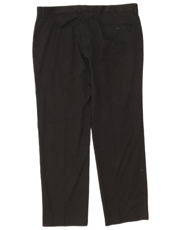 Marks & Spencer Pantalón de traje cónico para hombre W38 L31 Negro Poliéster Clásico