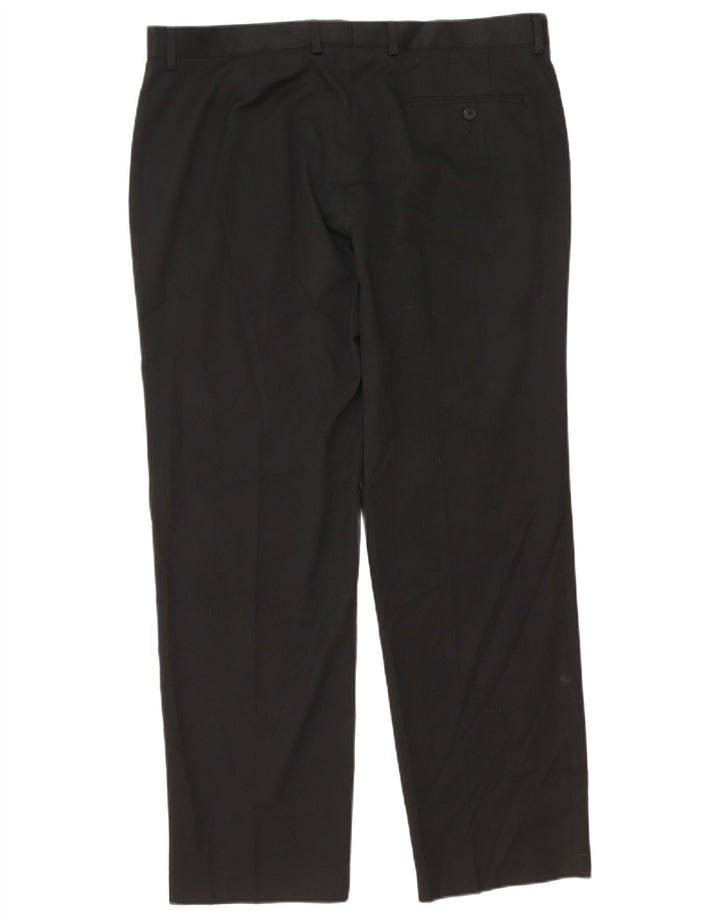 Marks & Spencer Pantalón de traje cónico para hombre W38 L31 Negro Poliéster Clásico