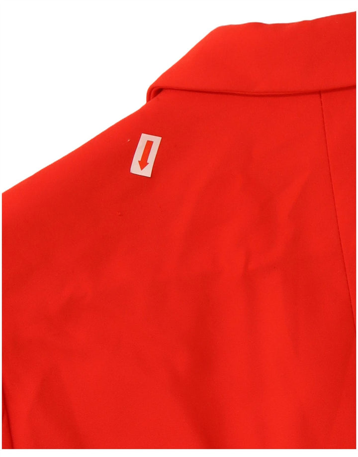 Zara Mujer Chaqueta Blazer De 1 Botón UK 38 Mediano Acetato Rojo