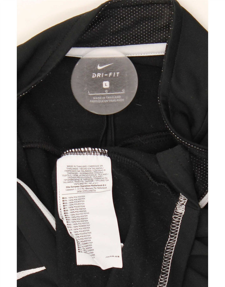 Camiseta Nike Dri Fit con cuello y cremallera y manga larga para hombre, talla grande, color negro