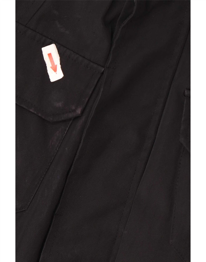 Bomboogie Chaqueta militar utilitaria para hombre UK 40 Grande Poliéster negro
