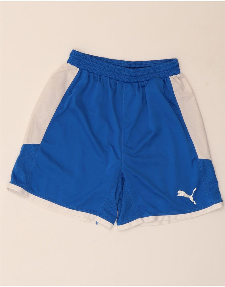 PUMA Shorts deportivos para hombre Poliéster color block azul pequeño