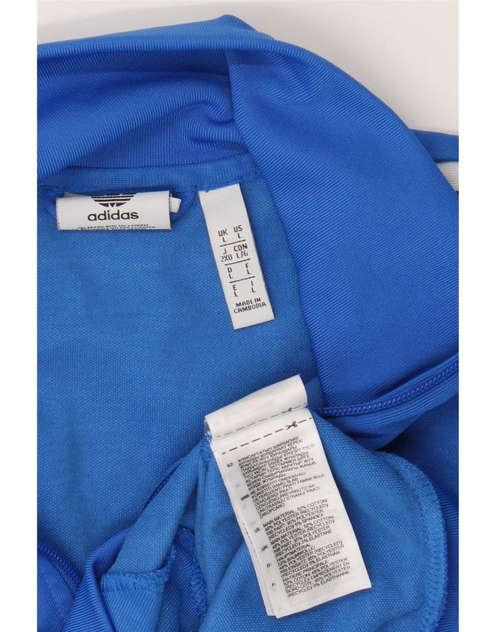 Adidas - Chaqueta de chándal para hombre, talla grande, algodón azul