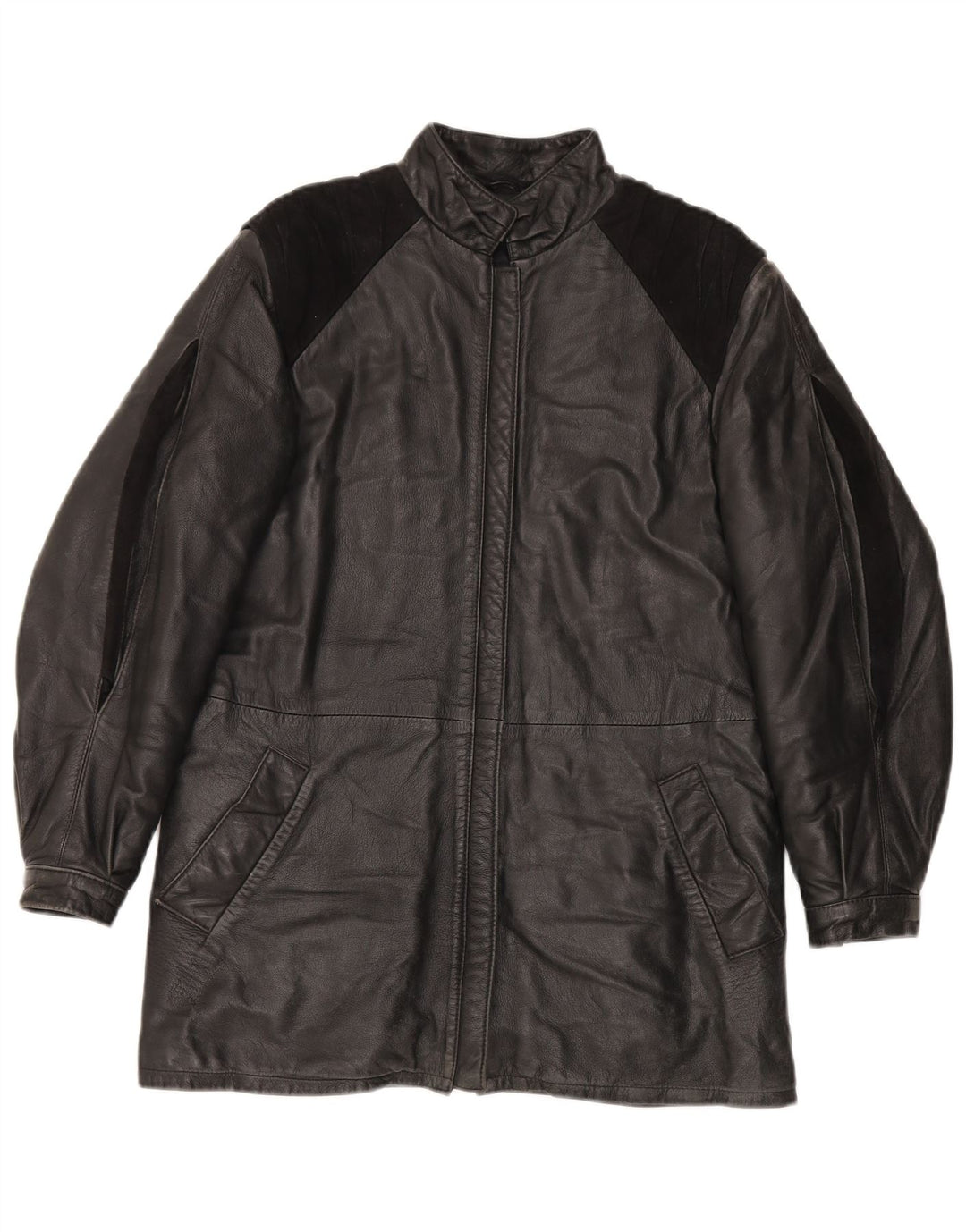 Chaqueta de cuero para mujer Dama IT 44 Medium Black Colourblock Leather