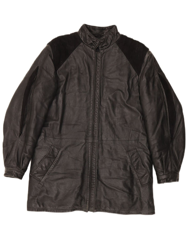 Chaqueta de cuero para mujer Dama IT 44 Medium Black Colourblock Leather