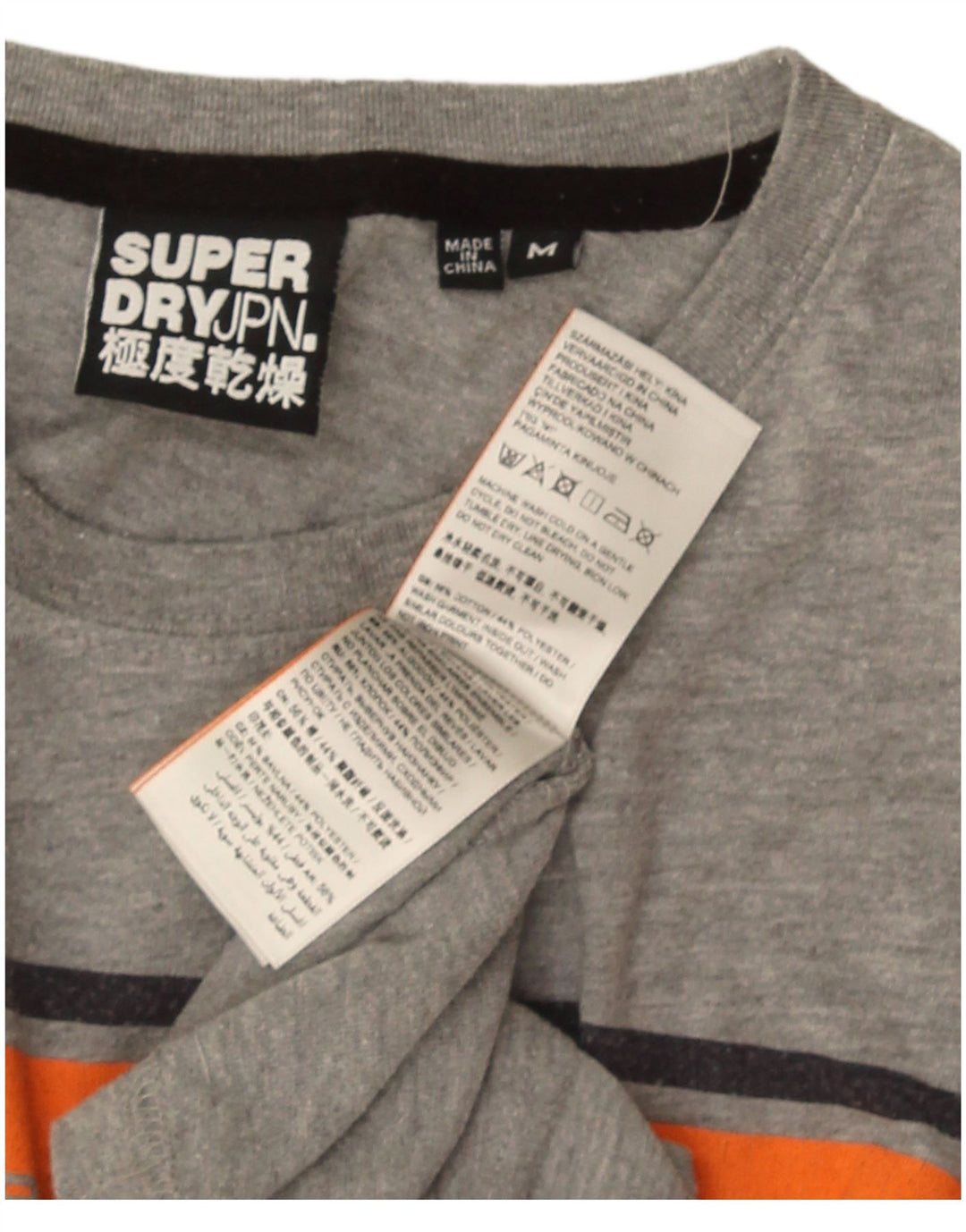 Camiseta gráfica para hombre Superdry, color gris medio con bloques de color, algodón