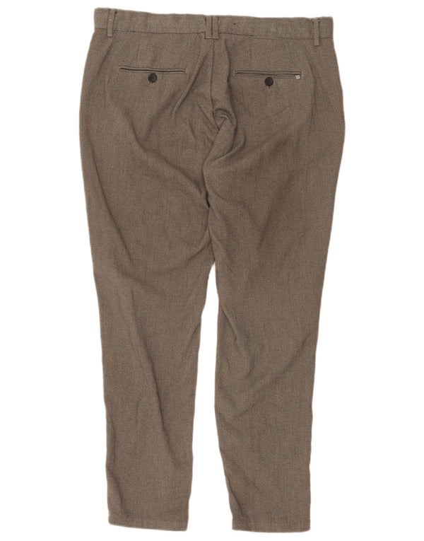 Zara Mens Slim Chino Pantalones EU 44 Large W34 L28 Gris Poliéster