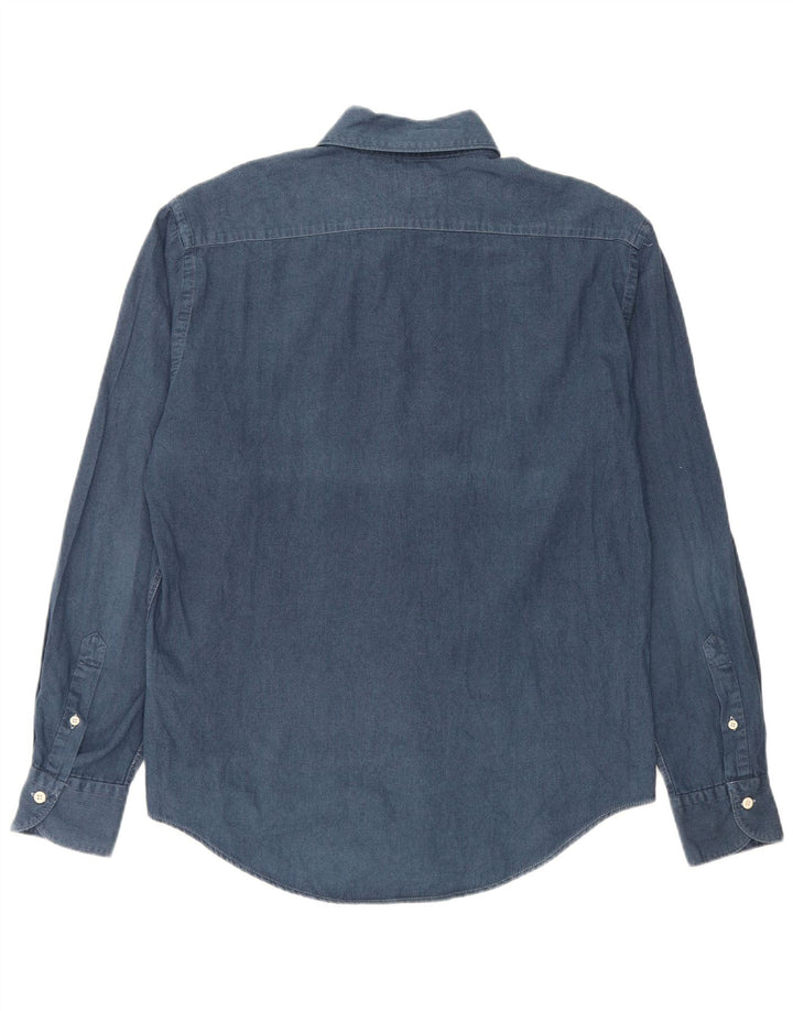 Camisa BOOGIE Milano para hombre de algodón con lunares azul marino grande