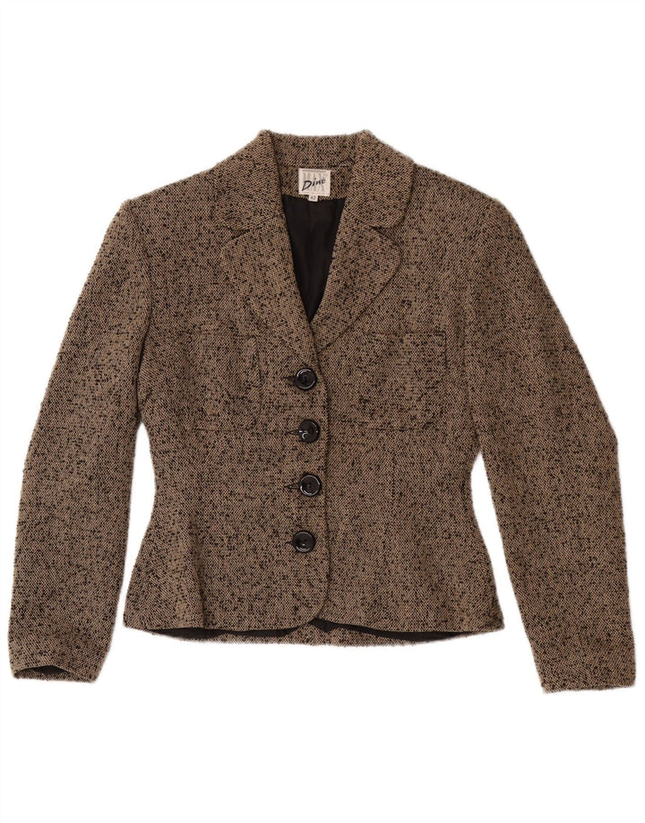 Max Dine Chaqueta tipo blazer de 4 botones para mujer IT 42 Acrílico moteado marrón medio