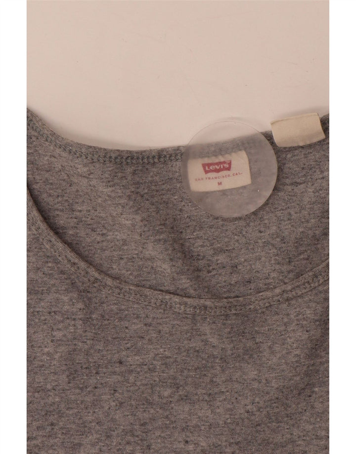 Levi's Camiseta para mujer Top UK 12 Algodón moteado gris medio