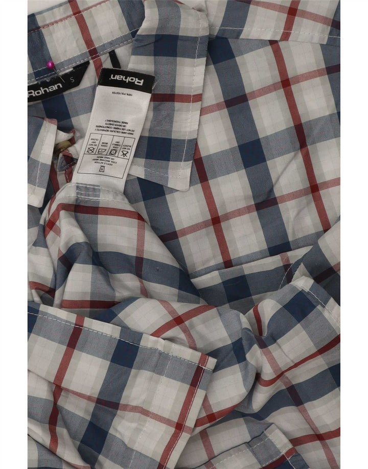 Rohan Camisa De Manga Corta Para Hombre Poliéster A Cuadros Azul Pequeño