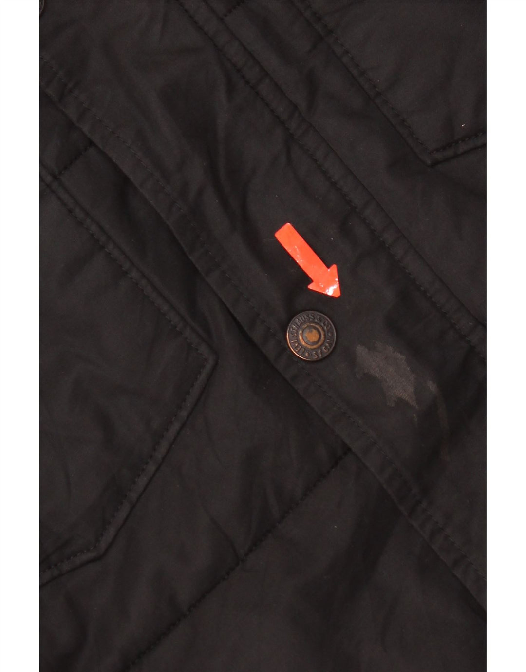 Levi's Chaqueta acolchada con capucha para hombre UK 38 Mediana Algodón negro