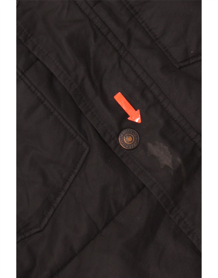 Levi's Chaqueta acolchada con capucha para hombre UK 38 Mediana Algodón negro