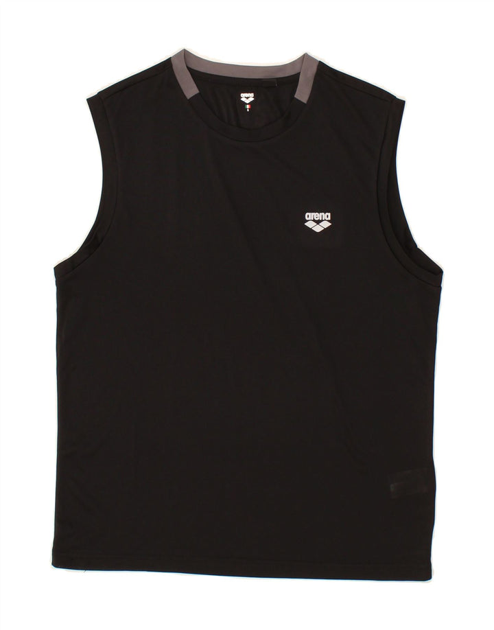 ARENA Mens Vest Top Small Black Polyester Vintage Arena and Second-Hand Arena from Messina Hembry 