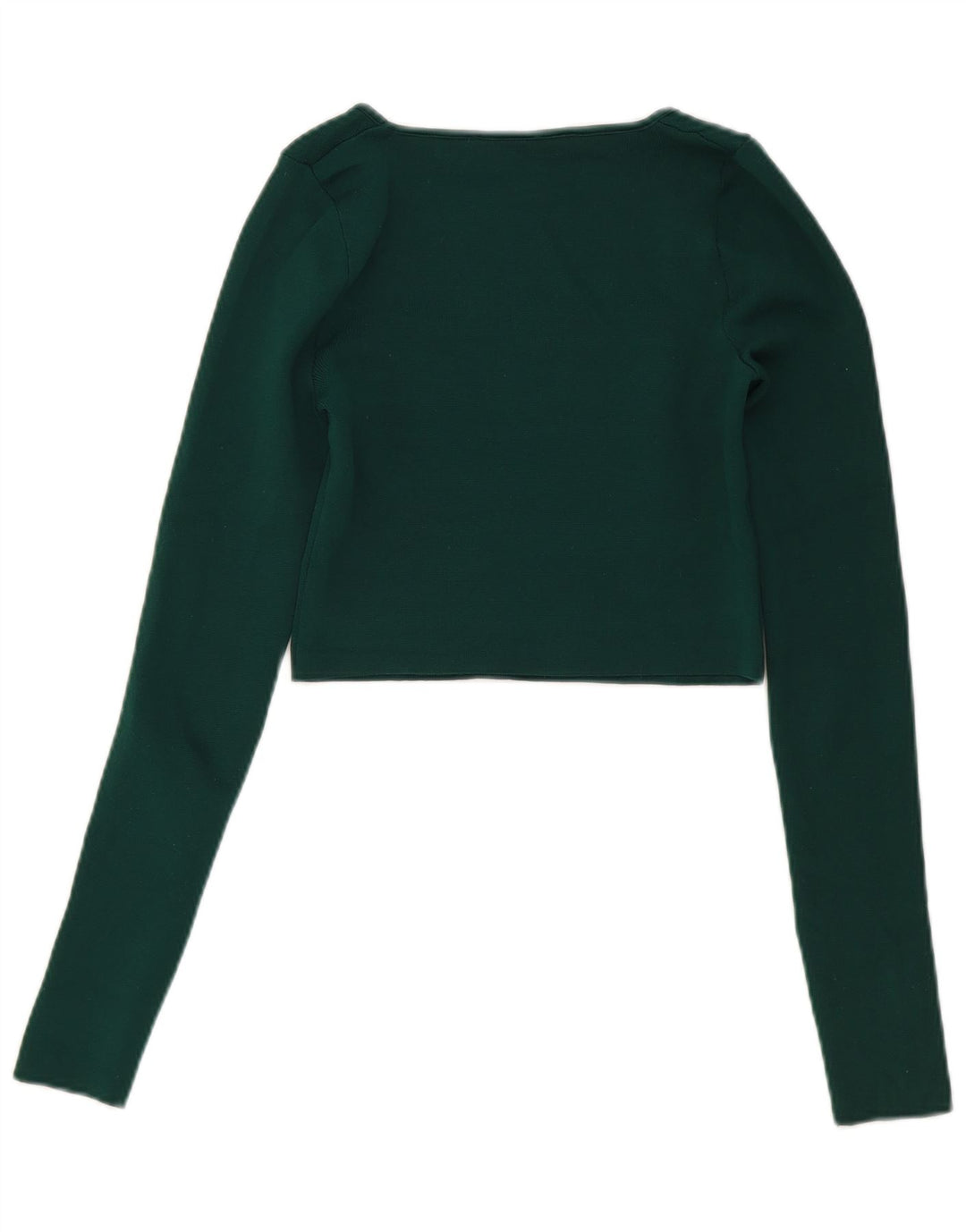 Zara Mujer Crop Top Manga Larga UK 8 Small Verde